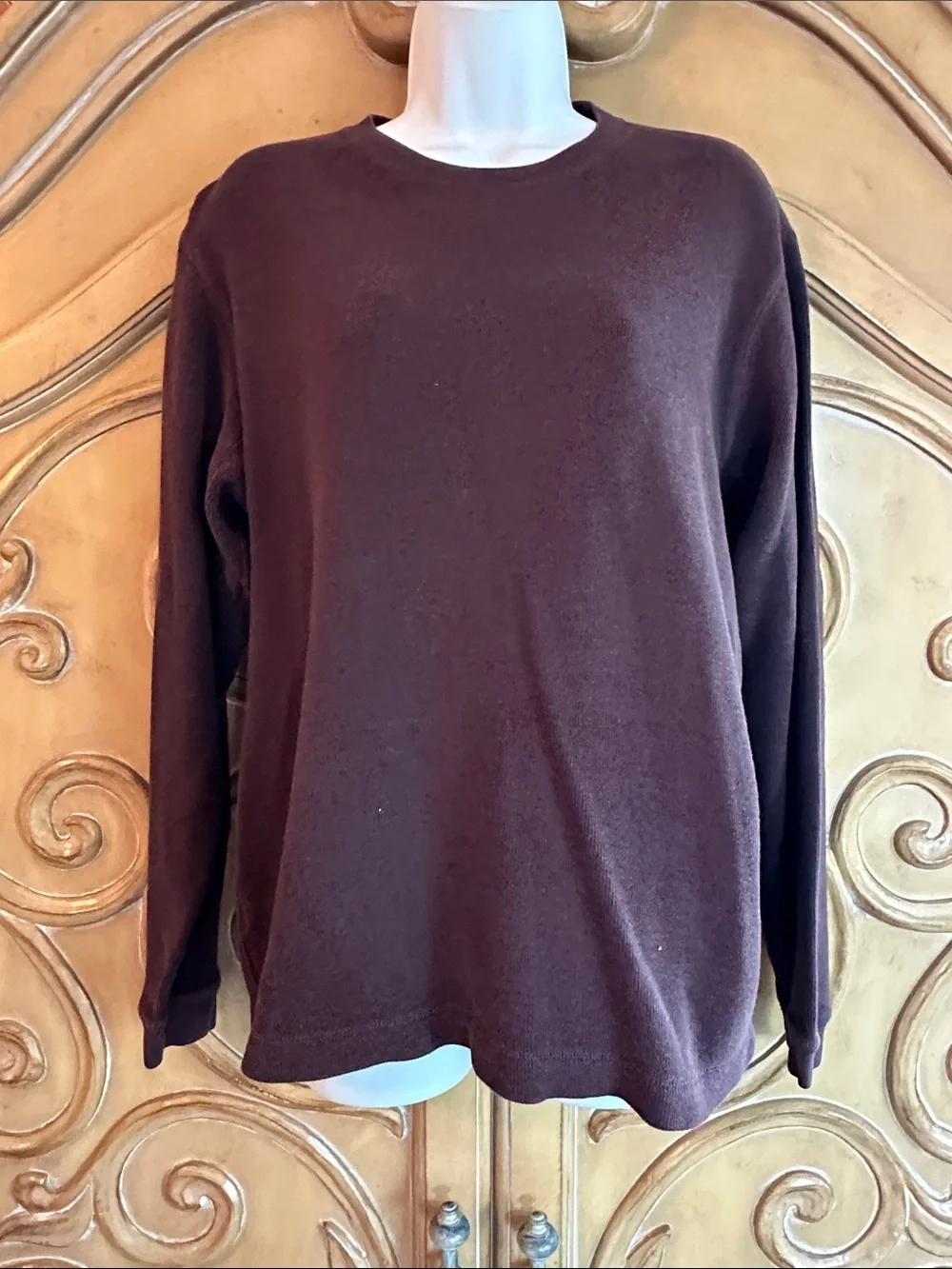 Men's Crewneck Heavy ribbed Shirt in Dark Brown